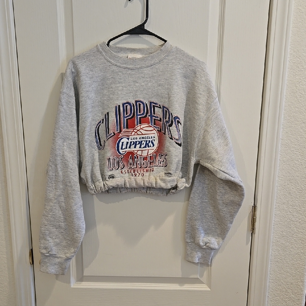 Gray Los Angeles Clippers Cropped Sweatshirt